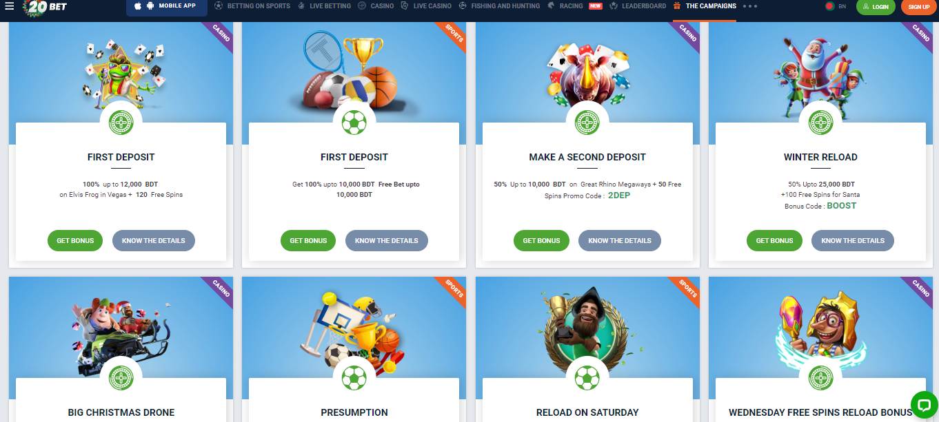 20Bet All Bonuses en