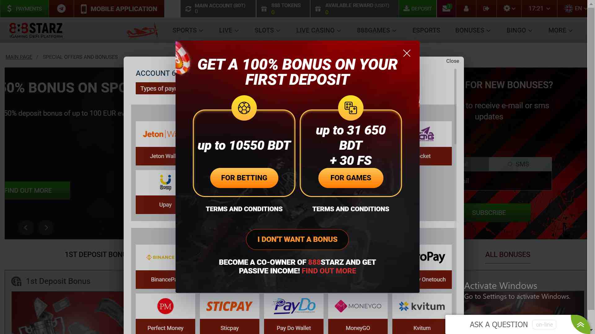 888starz welcome bonus