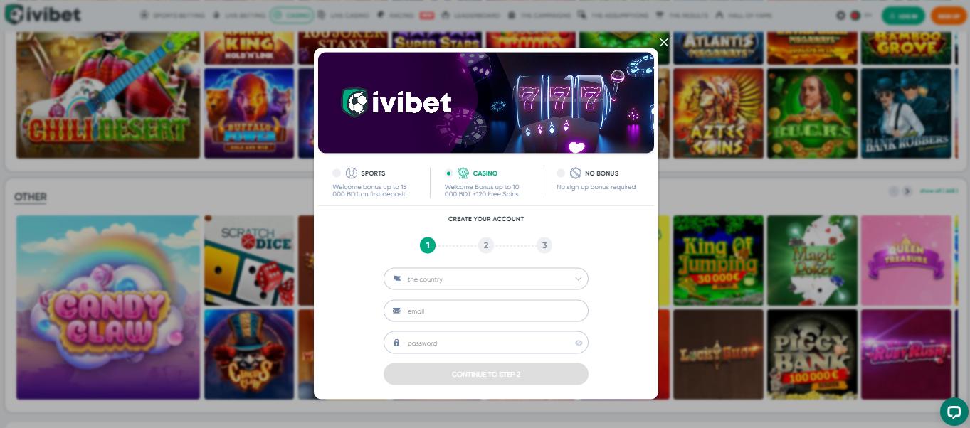 Ivinet Casino Registration EN