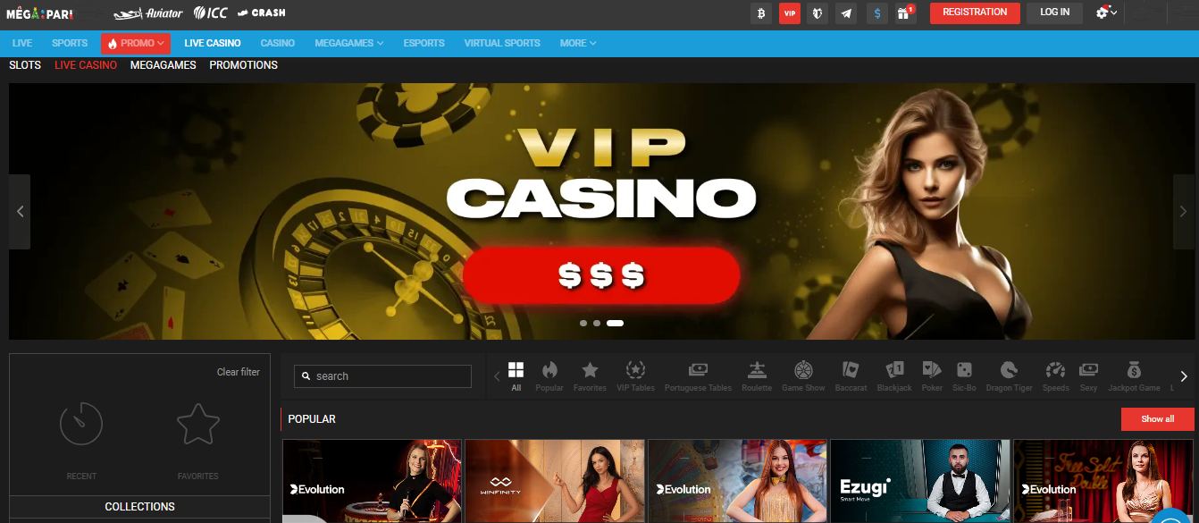 Megapari Live Casino en