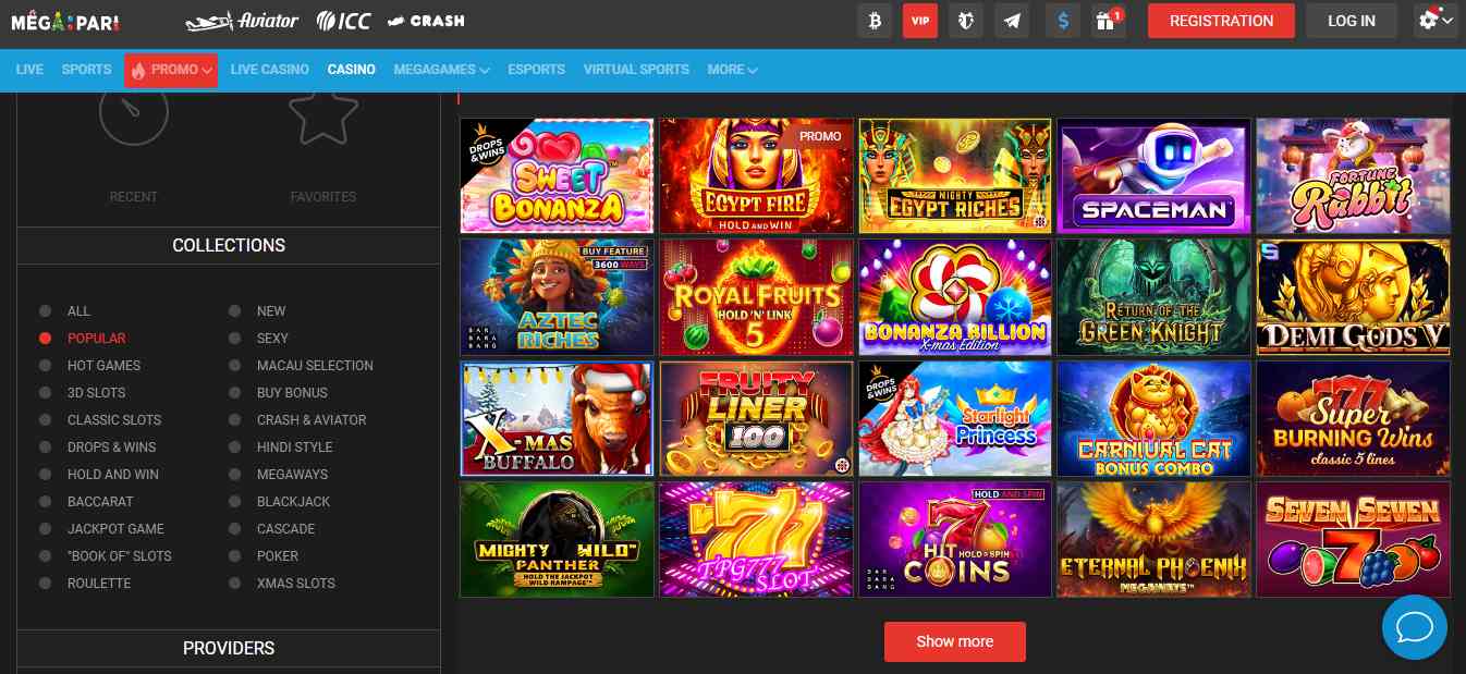 Megapari Casino Games EN